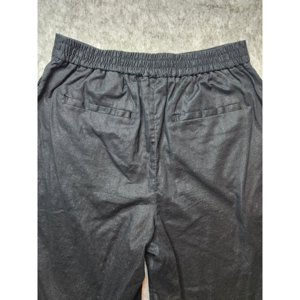 Banana Republic Womens Black Linen Blend Wide Leg Cropped Pants Size S High Rise - Picture 6 of 14